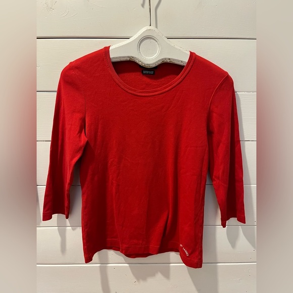 Saint-James Tops - Red Cotton 3/4 Sleeve Top – Saint James – ⚠️Estimated Size XS
